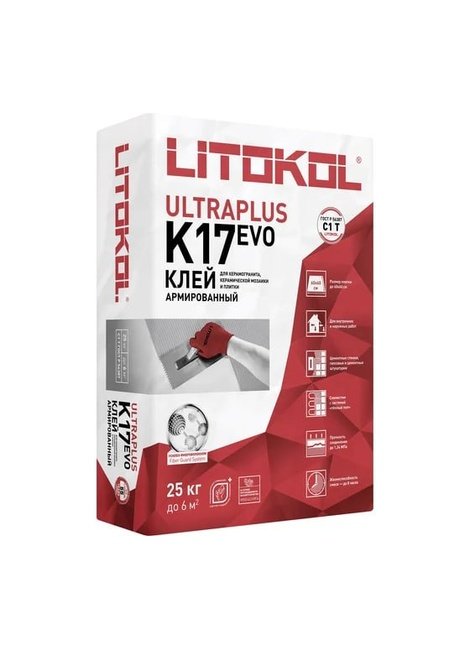 клей LITOKOL ULTRAPLUS K17 EVO Клей фиброармированный для керамической плитки и керамогранита