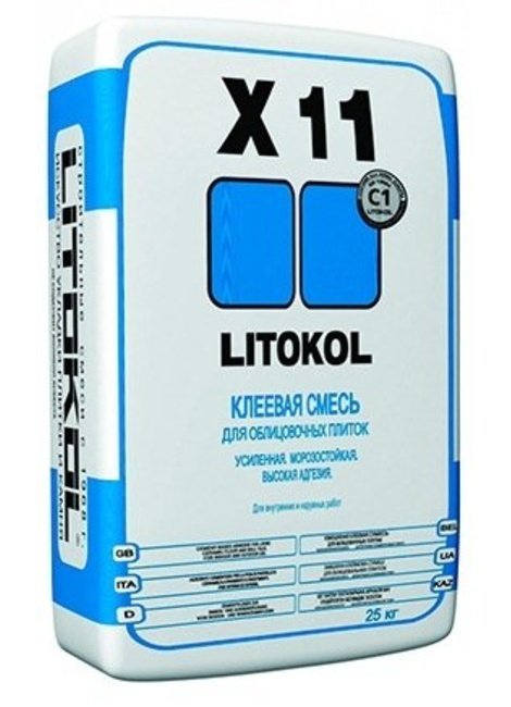 клей LITOKOL Усиленная клеевая смесь для керамической плитки LITOKOL Х11 (ЛИТОКОЛ Х 11), 25 кг 	